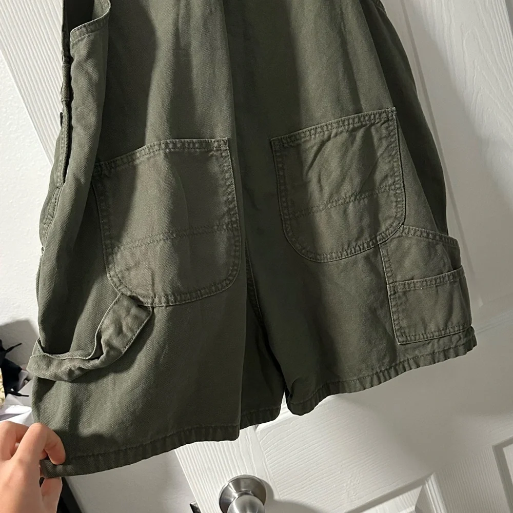 Cotton On Utility Canvas Overall Shorts Size 10